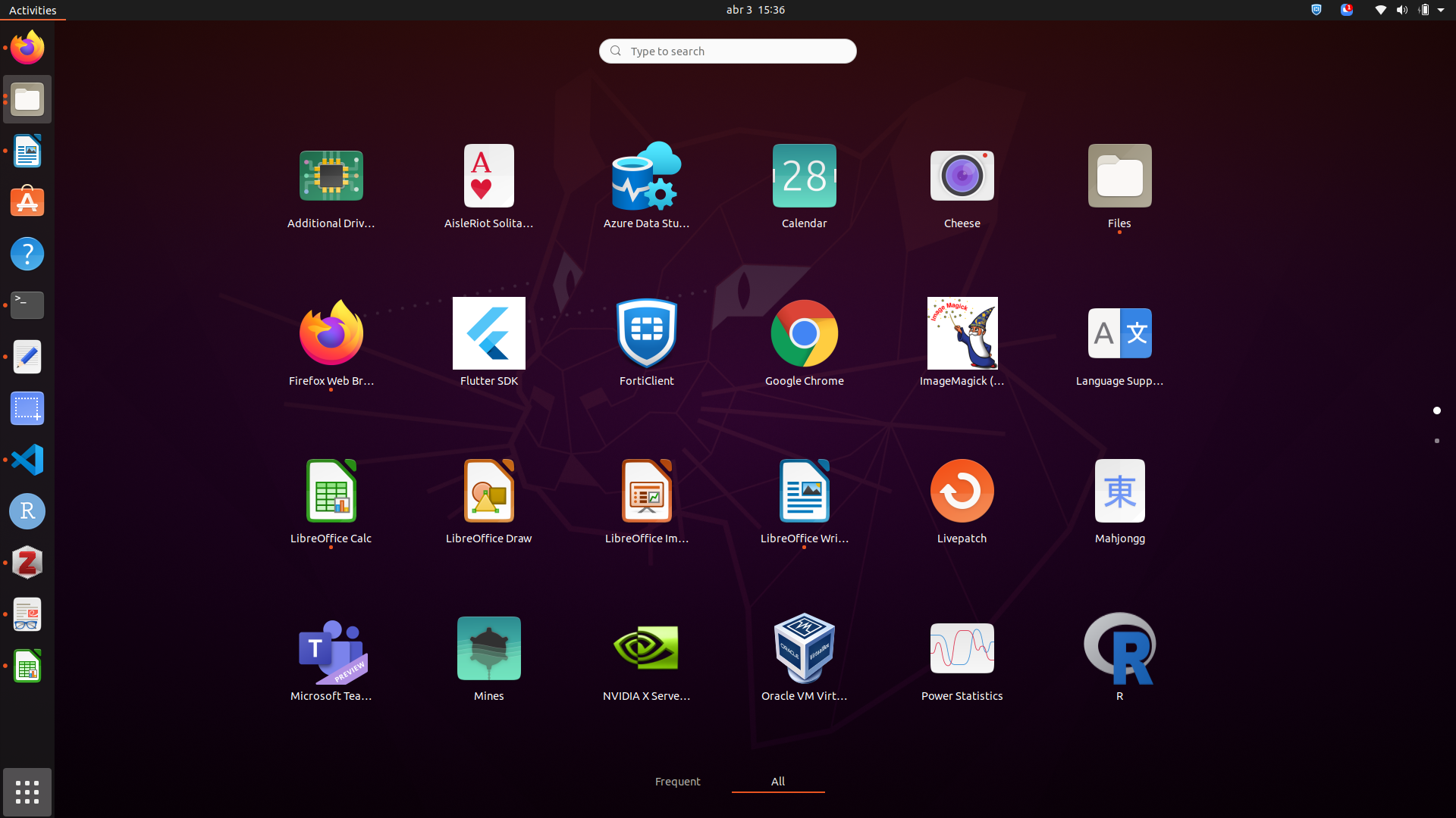 Interfaz gráfica GNOME del sistema operativo Ubuntu (Linux).
